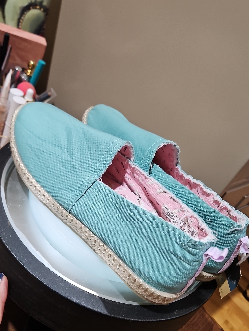 Vionic Teal Canvas Espadrille Slip-On - Picture 9 of 14
